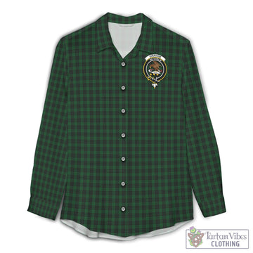 Tartan Vibes Clothing Graham Tartan Womens Casual Shirt with Family Crest