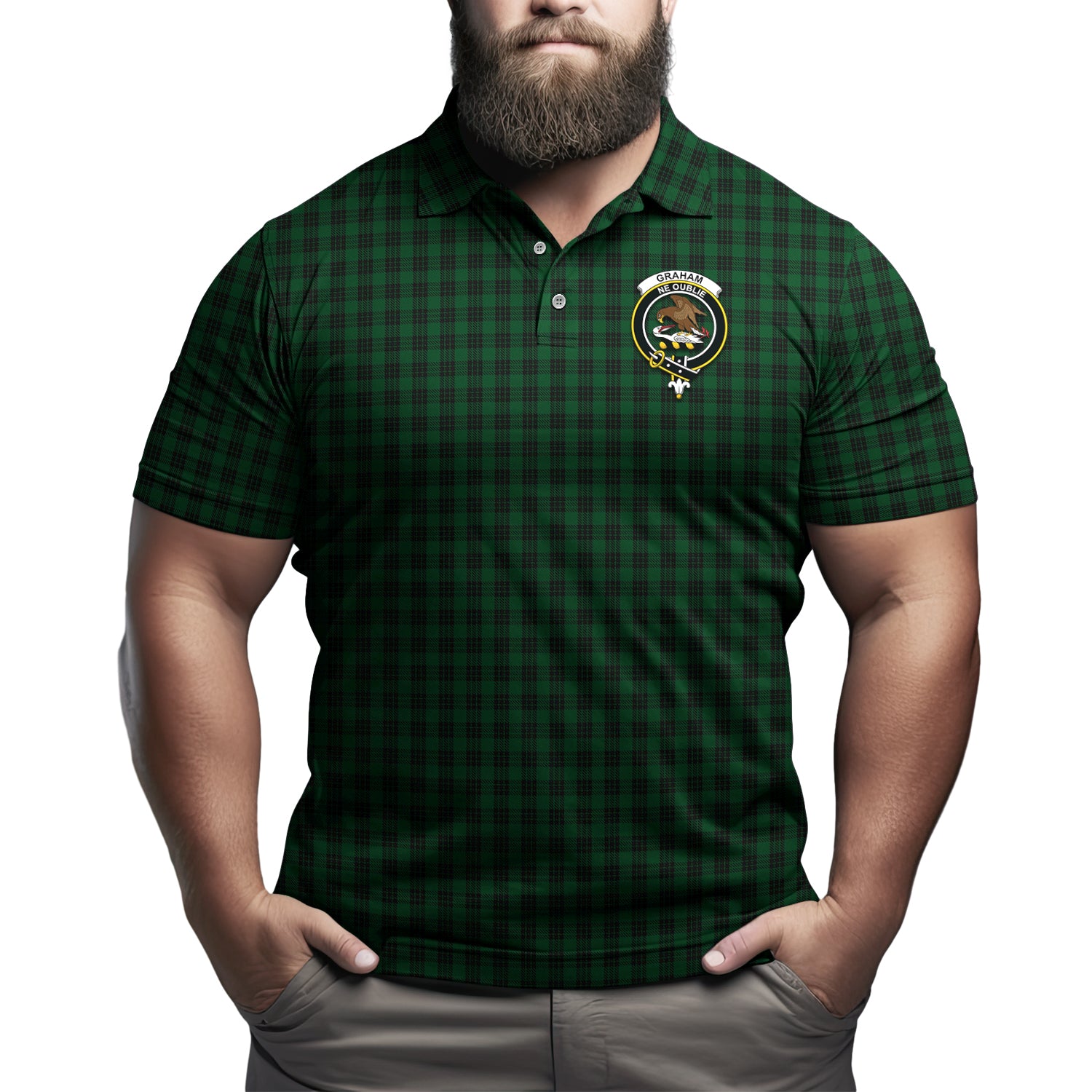 Graham Tartan Men's Polo Shirt with Family Crest Kid - Tartan Vibes Clothing