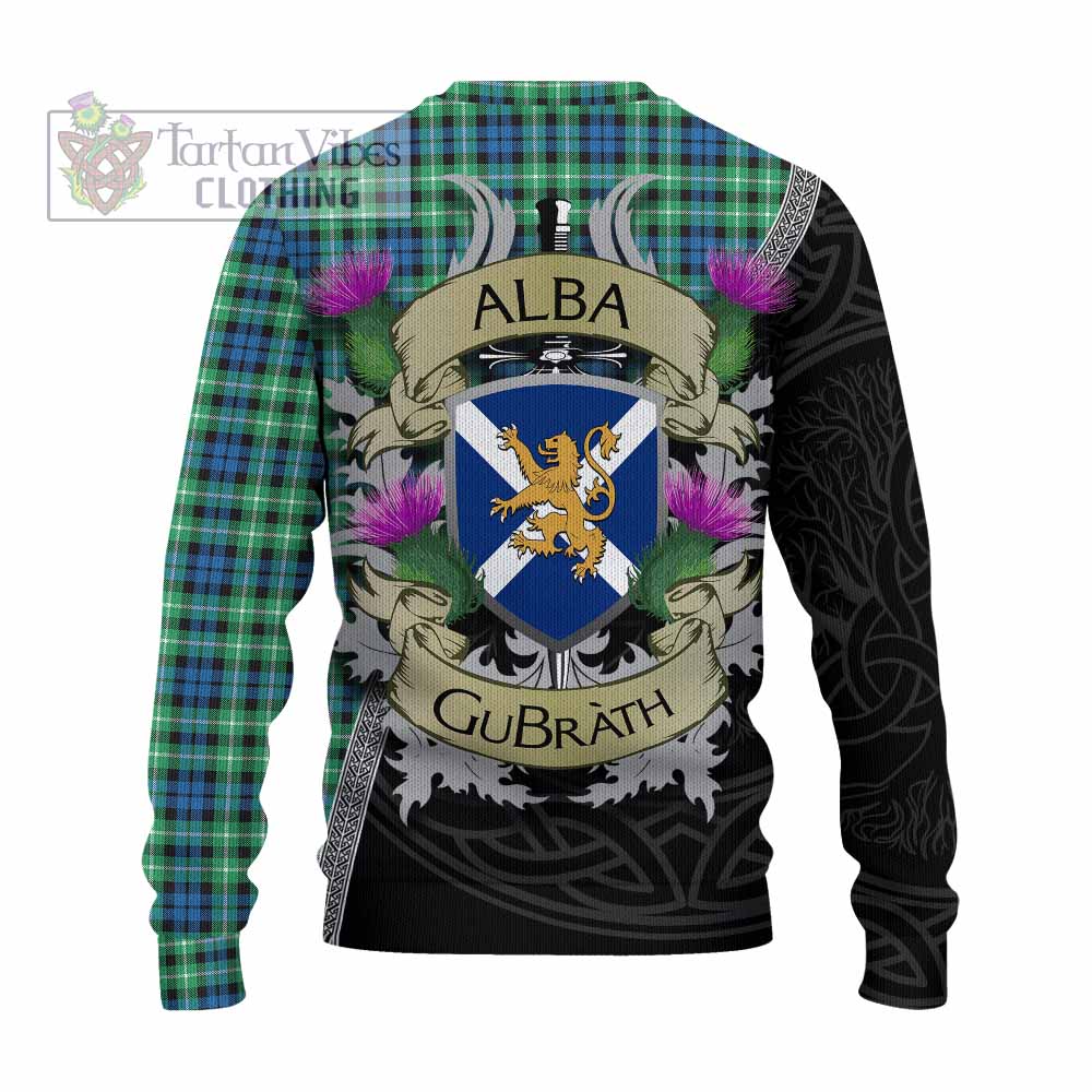 Tartan Vibes Clothing Graham Tartan Family Crest Knitted Sweater Lion Rampant Royal Thistle Shield Celtic Inspired