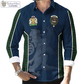 Tartan Vibes Clothing Graham Tartan Long Sleeve Button Up Shirt with Family Crest and Lion Rampant Vibes Sport Style