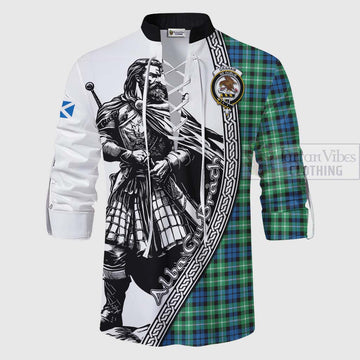 Tartan Vibes Clothing Graham Tartan Clan Crest Ghillie Kilt Shirt with Highlander Warrior Celtic Style