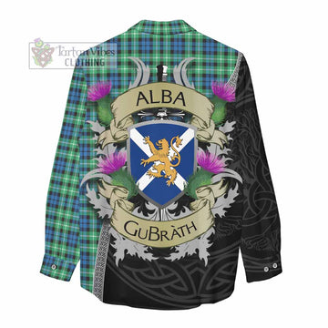 Tartan Vibes Clothing Graham Tartan Family Crest Women's Casual Shirt Lion Rampant Royal Thistle Shield Celtic Inspired