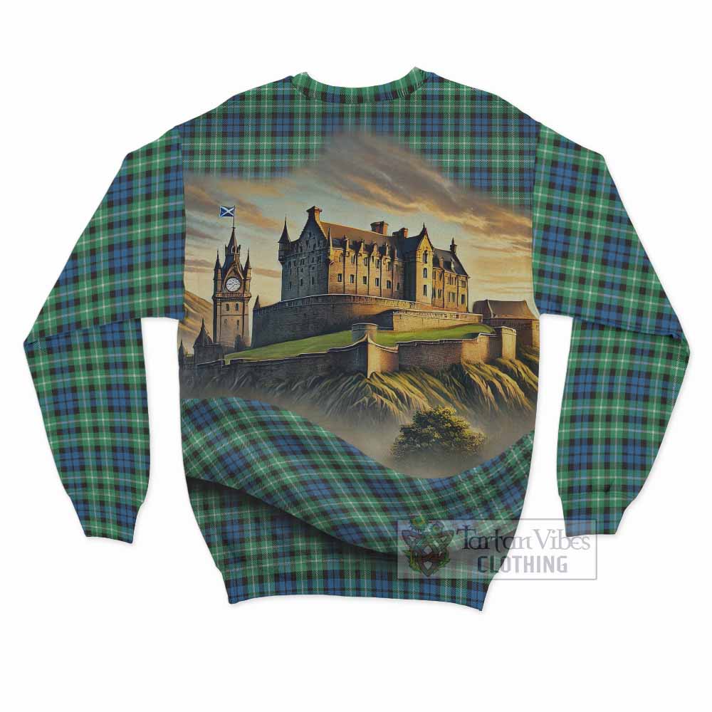 Tartan Vibes Clothing Graham Tartan Family Crest Sweatshirt with Scottish Ancient Castle Style