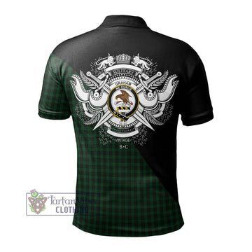 Graham Tartan Polo Shirt with Family Crest and Military Logo Style - Tartanvibesclothing Shop