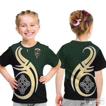 Graham Tartan Kid T-Shirt with Family Crest and Celtic Symbol Style - Tartan Vibes Clothing