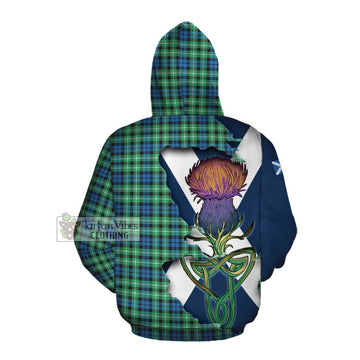 Graham Tartan Family Crest Cotton Hoodie Scottish Thistle Celtic Inspired