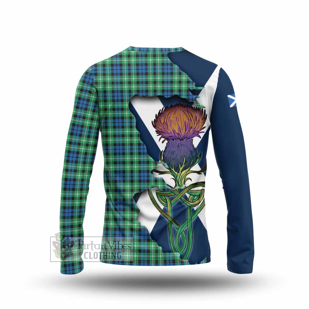 Tartan Vibes Clothing Graham Tartan Family Crest Long Sleeve T-Shirt Scottish Thistle Celtic Inspired