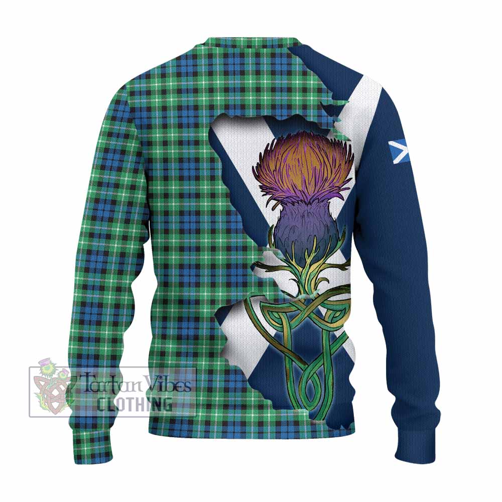 Tartan Vibes Clothing Graham Tartan Family Crest Knitted Sweater Scottish Thistle Celtic Inspired
