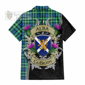 Tartan Vibes Clothing Graham Tartan Family Crest Short Sleeve Button Shirt Lion Rampant Royal Thistle Shield Celtic Inspired