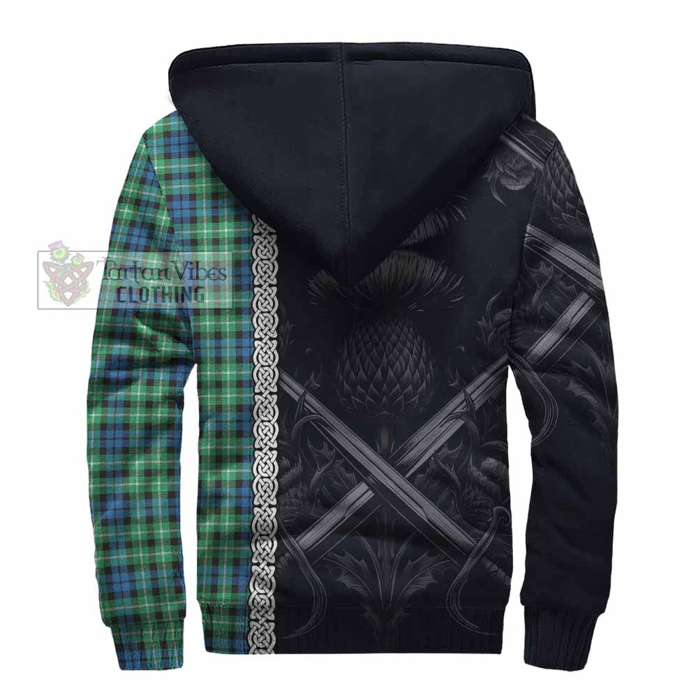 Tartan Vibes Clothing Graham Tartan Sherpa Hoodie with Family Crest Cross Sword Thistle Celtic Vibes