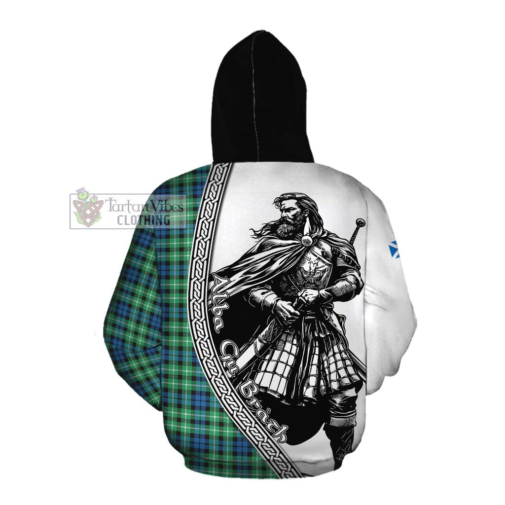 Tartan Vibes Clothing Graham Tartan Clan Crest Cotton Hoodie with Highlander Warrior Celtic Style