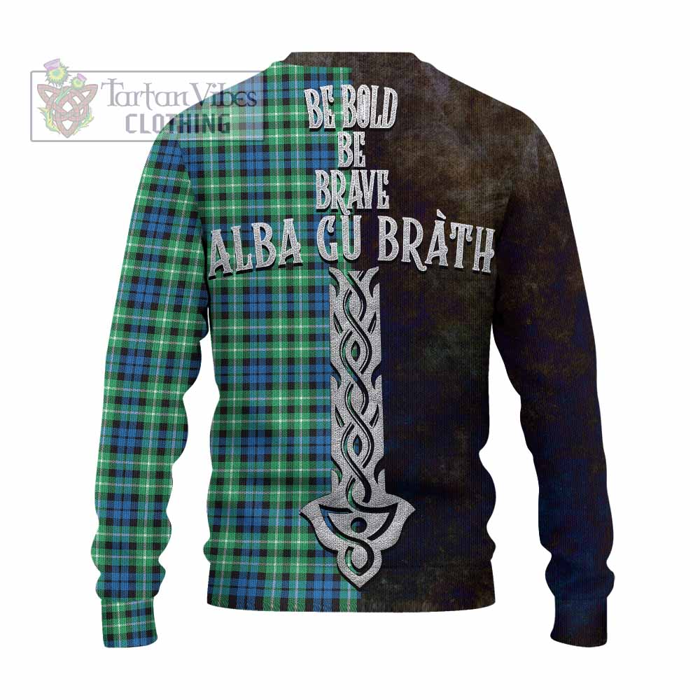 Tartan Vibes Clothing Graham Tartan Family Crest Knitted Sweater Alba Gu Brath Be Brave Lion Ancient Style