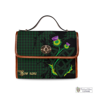 Graham Tartan Waterproof Canvas Bag with Scotland Map and Thistle Celtic Accents