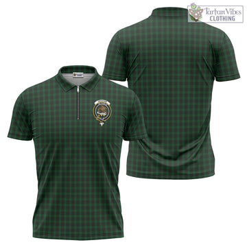 Graham Tartan Zipper Polo Shirt with Family Crest