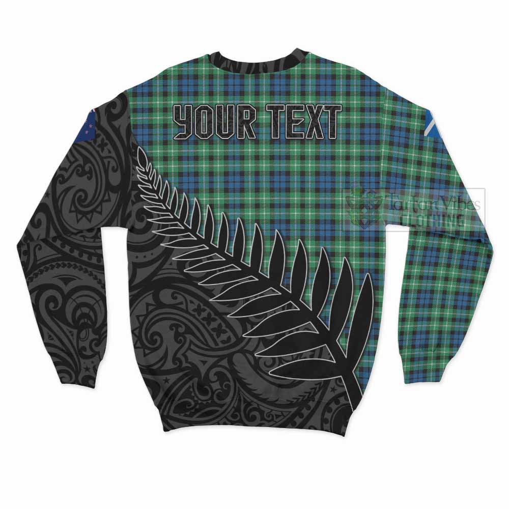 Tartan Vibes Clothing Graham Crest Tartan Sweatshirt with New Zealand Silver Fern Half Style