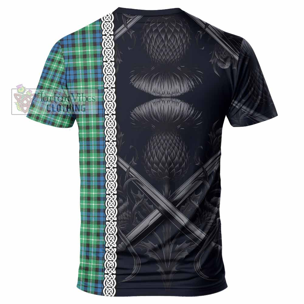 Tartan Vibes Clothing Graham Tartan T-Shirt with Family Crest Cross Sword Thistle Celtic Vibes