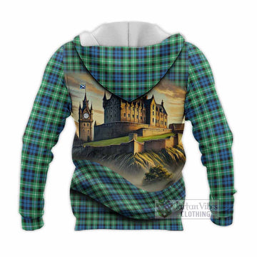 Graham Tartan Family Crest Knitted Hoodie with Scottish Ancient Castle Style
