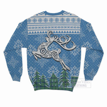 Graham Clan Christmas Sweatshirt Celtic Reindeer Style