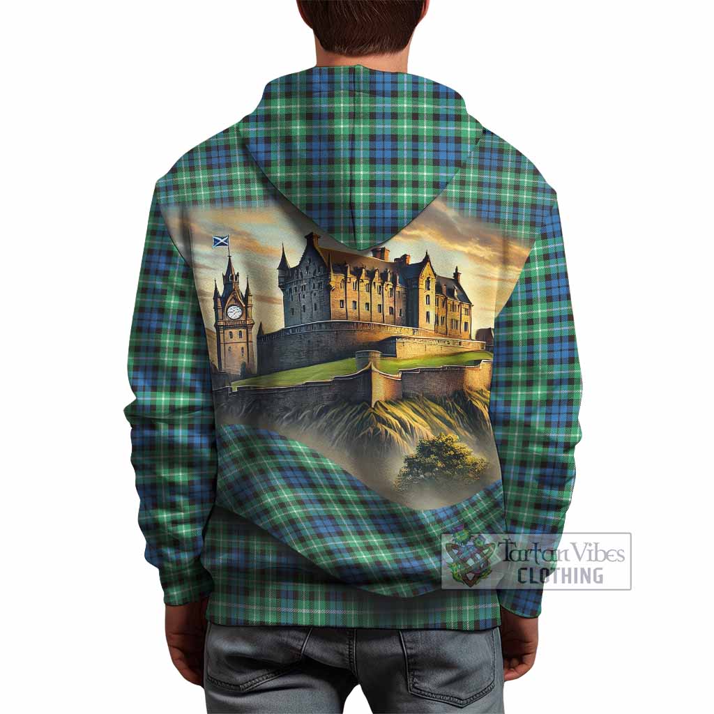 Tartan Vibes Clothing Graham Tartan Family Crest Hoodie with Scottish Ancient Castle Style