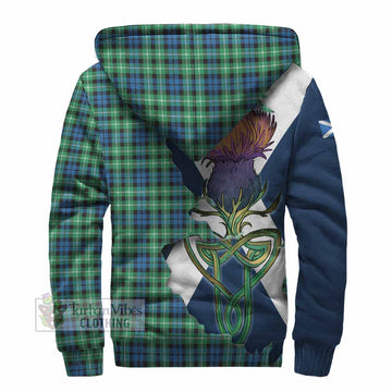 Graham Tartan Family Crest Sherpa Hoodie Scottish Thistle Celtic Inspired