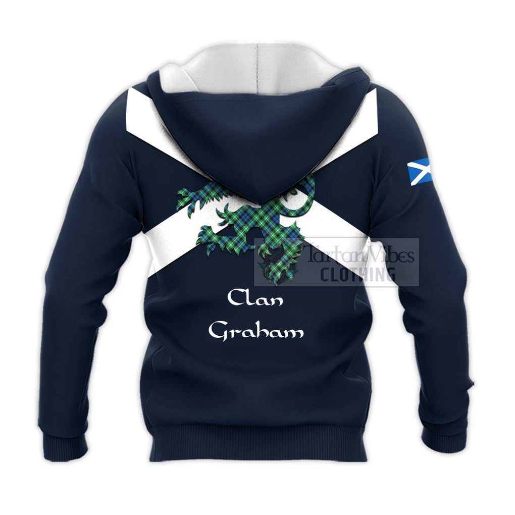 Tartan Vibes Clothing Graham Tartan Lion Rampant Knitted Hoodie – Proudly Display Your Heritage with Alba Gu Brath and Clan Name