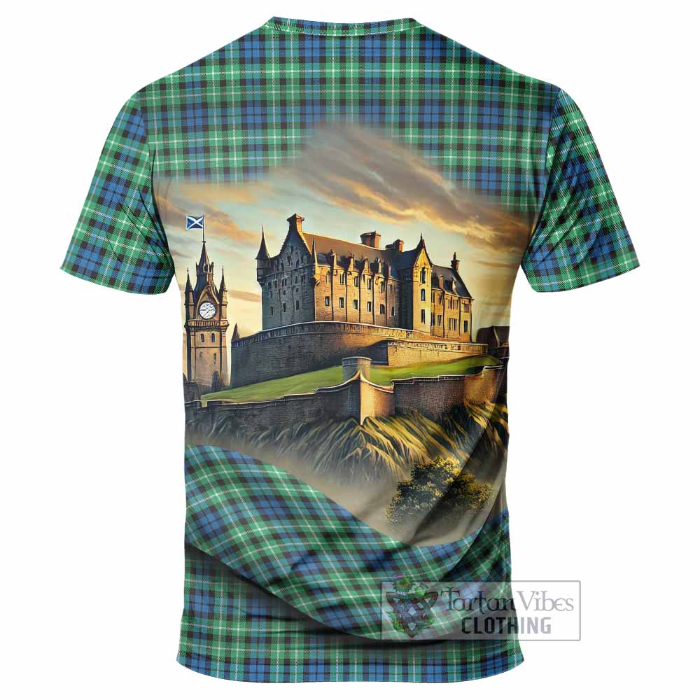 Tartan Vibes Clothing Graham Tartan Family Crest T-Shirt with Scottish Ancient Castle Stype