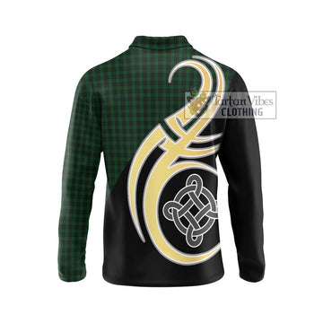 Graham Tartan Long Sleeve Polo Shirt with Family Crest and Celtic Symbol Style - Tartan Vibes Clothing