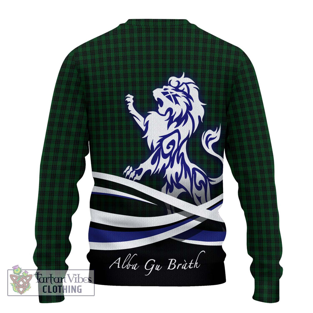 Graham Tartan Knitted Sweater with Alba Gu Brath Regal Lion Emblem - Tartanvibesclothing Shop