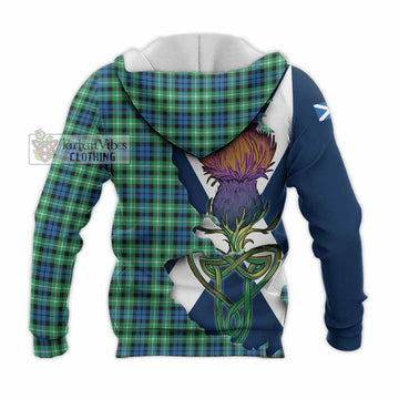 Graham Tartan Family Crest Knitted Hoodie Scottish Thistle Celtic Inspired