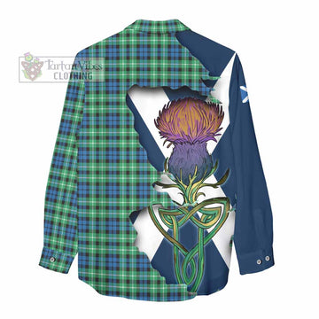 Tartan Vibes Clothing Graham Tartan Family Crest Women's Casual Shirt Scottish Thistle Celtic Inspired