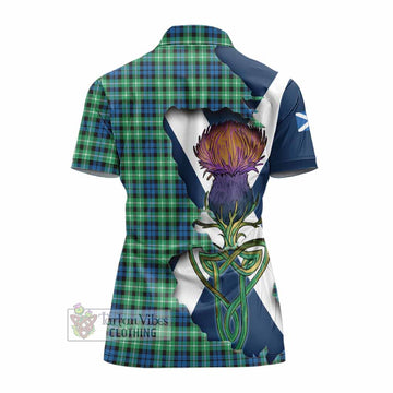 Graham Tartan Family Crest Women's Polo Shirt Scottish Thistle Celtic Inspired