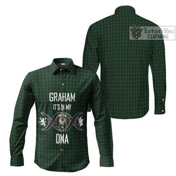 Graham Tartan Long Sleeve Button Shirt with Family Crest DNA In Me Style