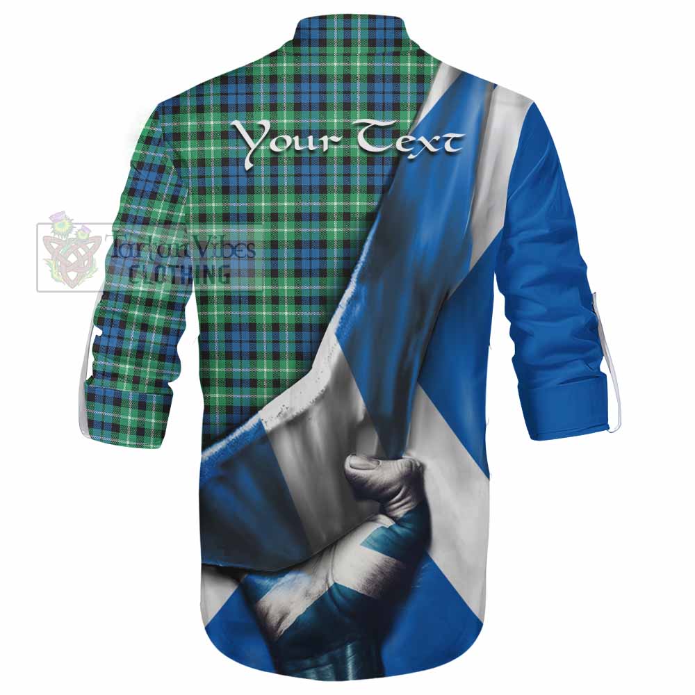 Tartan Vibes Clothing Graham Tartan Ghillie Kilt Shirt with Family Crest Scotland Patriotic Style