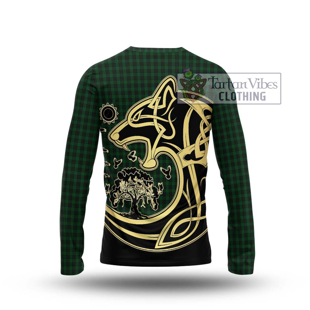 Graham Tartan Long Sleeve T-Shirt with Family Crest Celtic Wolf Style - Tartan Vibes Clothing