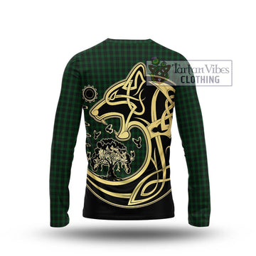 Graham Tartan Long Sleeve T-Shirt with Family Crest Celtic Wolf Style - Tartan Vibes Clothing