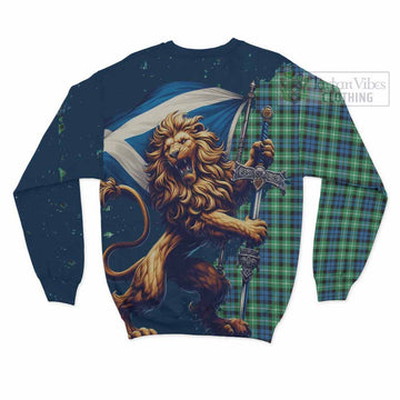 Graham Tartan Family Crest Sweatshirt with Scottish Majestic Lion