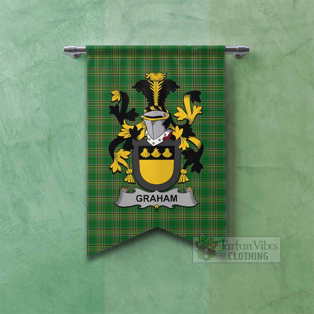 Tartan Vibes Clothing Graham Irish Clan Tartan Gonfalon, Tartan Banner with Coat of Arms