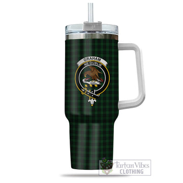 Tartan Vibes Clothing Graham Tartan and Family Crest Tumbler with Handle