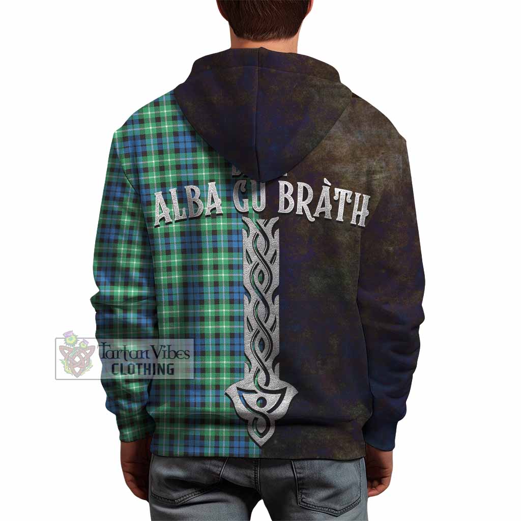Tartan Vibes Clothing Graham Tartan Family Crest Hoodie Alba Gu Brath Be Brave Lion Ancient Style