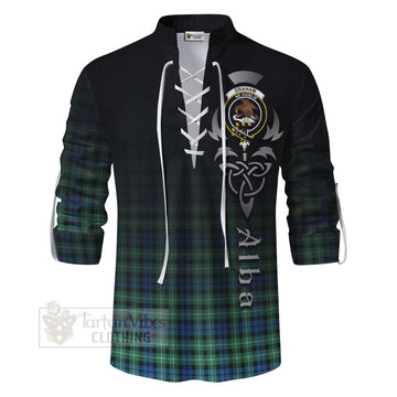 Tartan Vibes Clothing Graham Tartan Ghillie Kilt Shirt Featuring Alba Gu Brath Family Crest Celtic Inspired