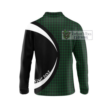 Graham Tartan Long Sleeve Polo Shirt with Family Crest Circle Style - Tartan Vibes Clothing