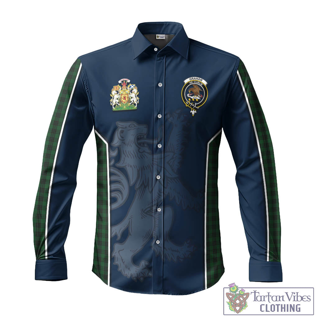 Tartan Vibes Clothing Graham Tartan Long Sleeve Button Up Shirt with Family Crest and Lion Rampant Vibes Sport Style