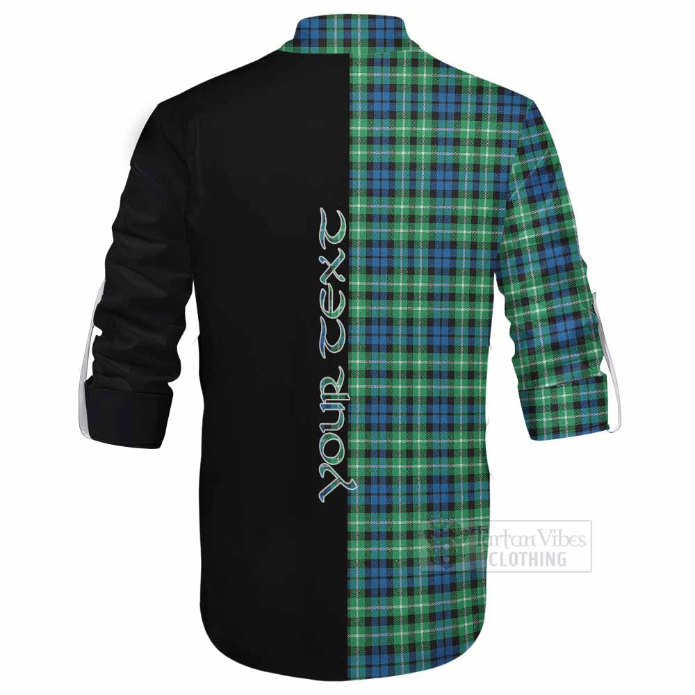 Tartan Vibes Clothing Graham Tartan Ghillie Kilt Shirt with Family Crest and Half Of Me Style