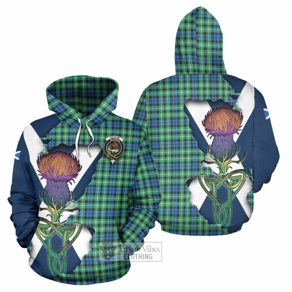 Tartan Vibes Clothing Graham Tartan Family Crest Hoodie Scottish Thistle Celtic Inspired