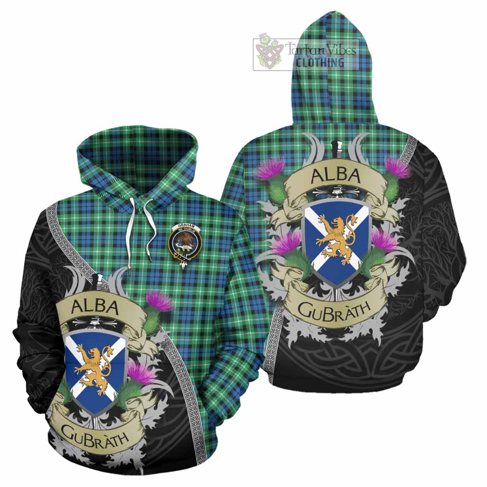 Tartan Vibes Clothing Graham Tartan Family Crest Hoodie Lion Rampant Royal Thistle Shield Celtic Inspired