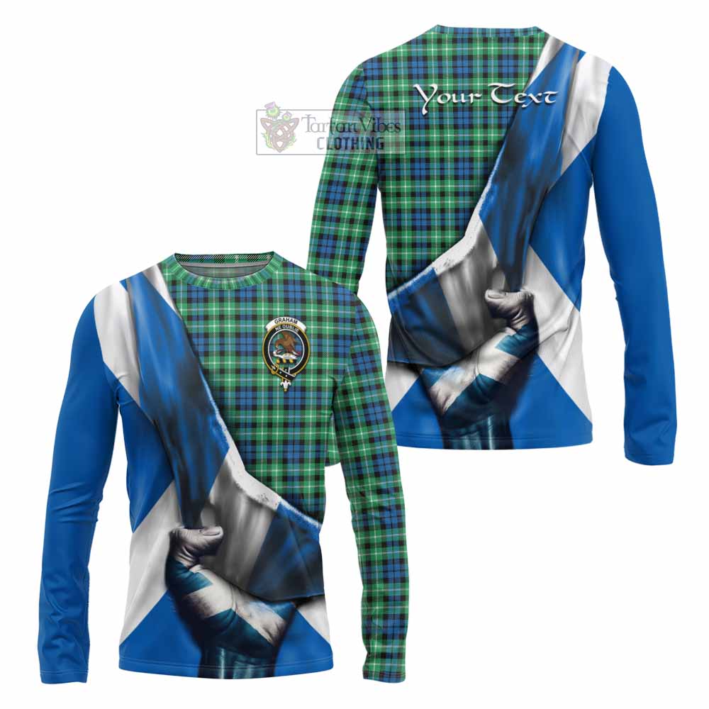 Tartan Vibes Clothing Graham Tartan Long Sleeve T-Shirt with Family Crest Scotland Patriotic Style