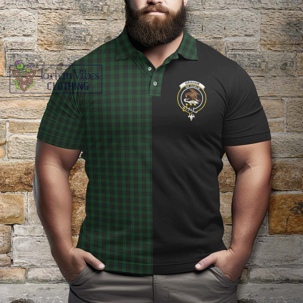 Graham Tartan Polo Shirt with Family Crest and Half Of Me Style - Tartanvibesclothing Shop