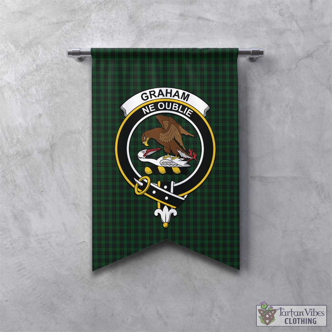 Tartan Vibes Clothing Graham Tartan Gonfalon, Tartan Banner with Family Crest