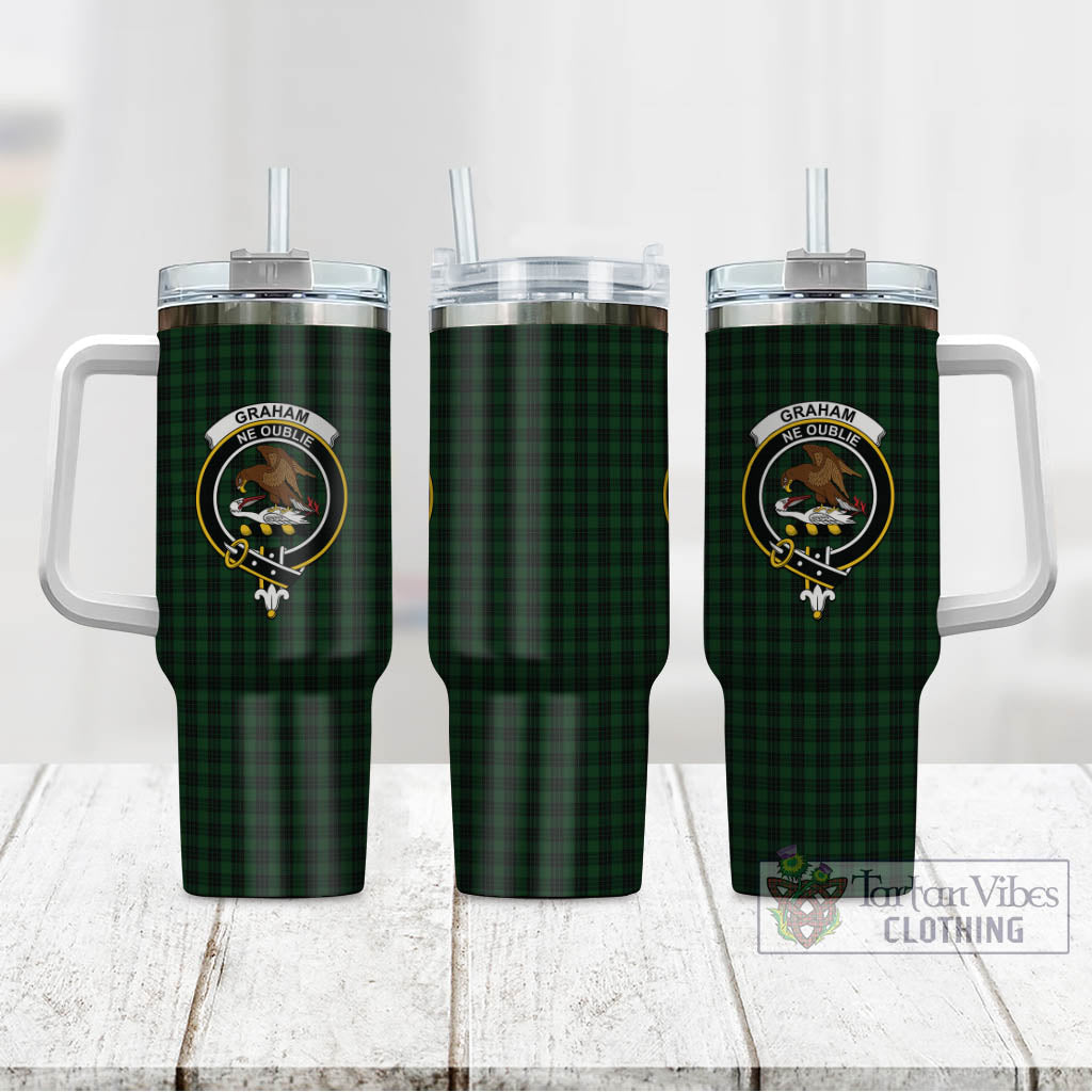 Tartan Vibes Clothing Graham Tartan and Family Crest Tumbler with Handle