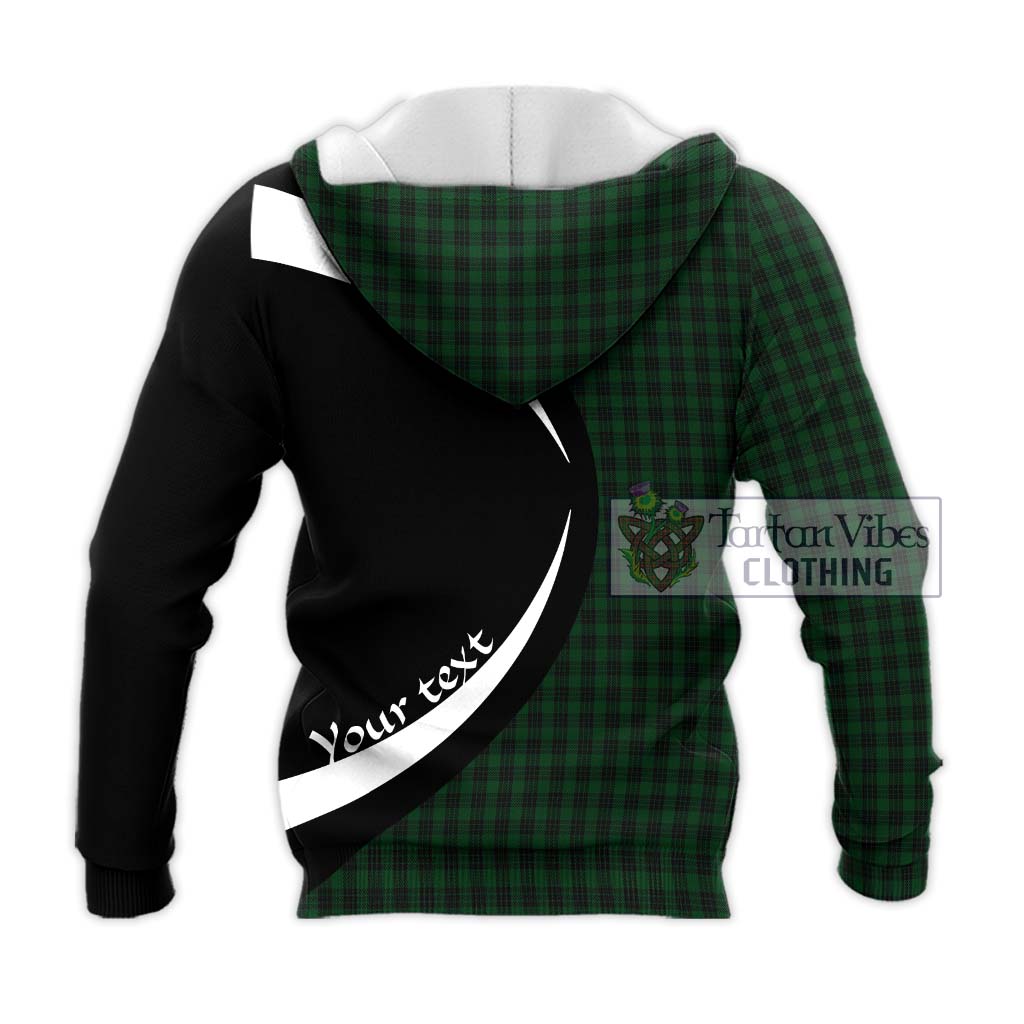 Graham Tartan Knitted Hoodie with Family Crest Circle Style - Tartan Vibes Clothing